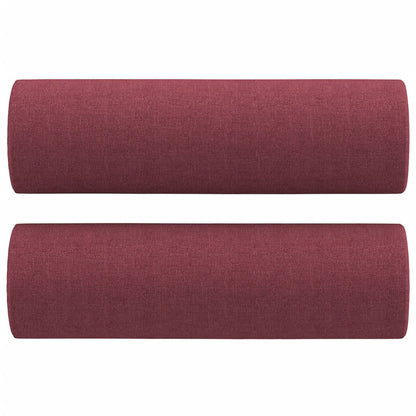 2-Sitzer-Sofa mit Zierkissen Weinrot 140 cm Stoff