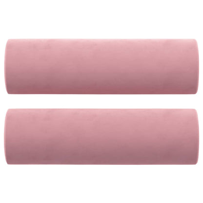 2-Sitzer-Sofa mit Zierkissen Rosa 140 cm Samt