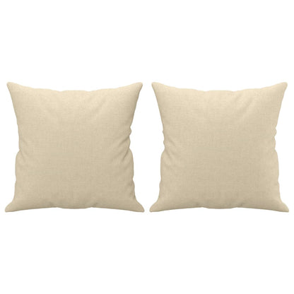 2-Sitzer-Sofa mit Zierkissen Creme 120 cm Stoff