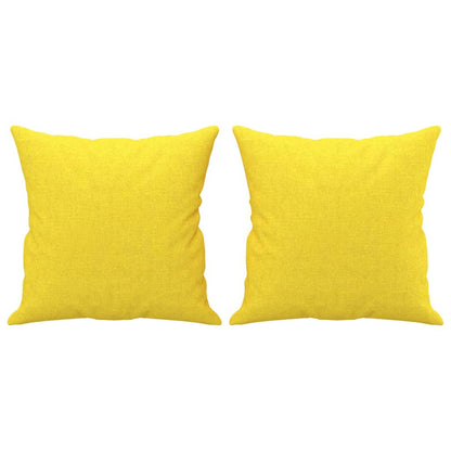 2-Sitzer-Sofa mit Zierkissen Hellgelb 120 cm Stoff