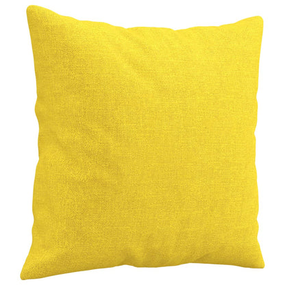 2-Sitzer-Sofa mit Zierkissen Hellgelb 120 cm Stoff