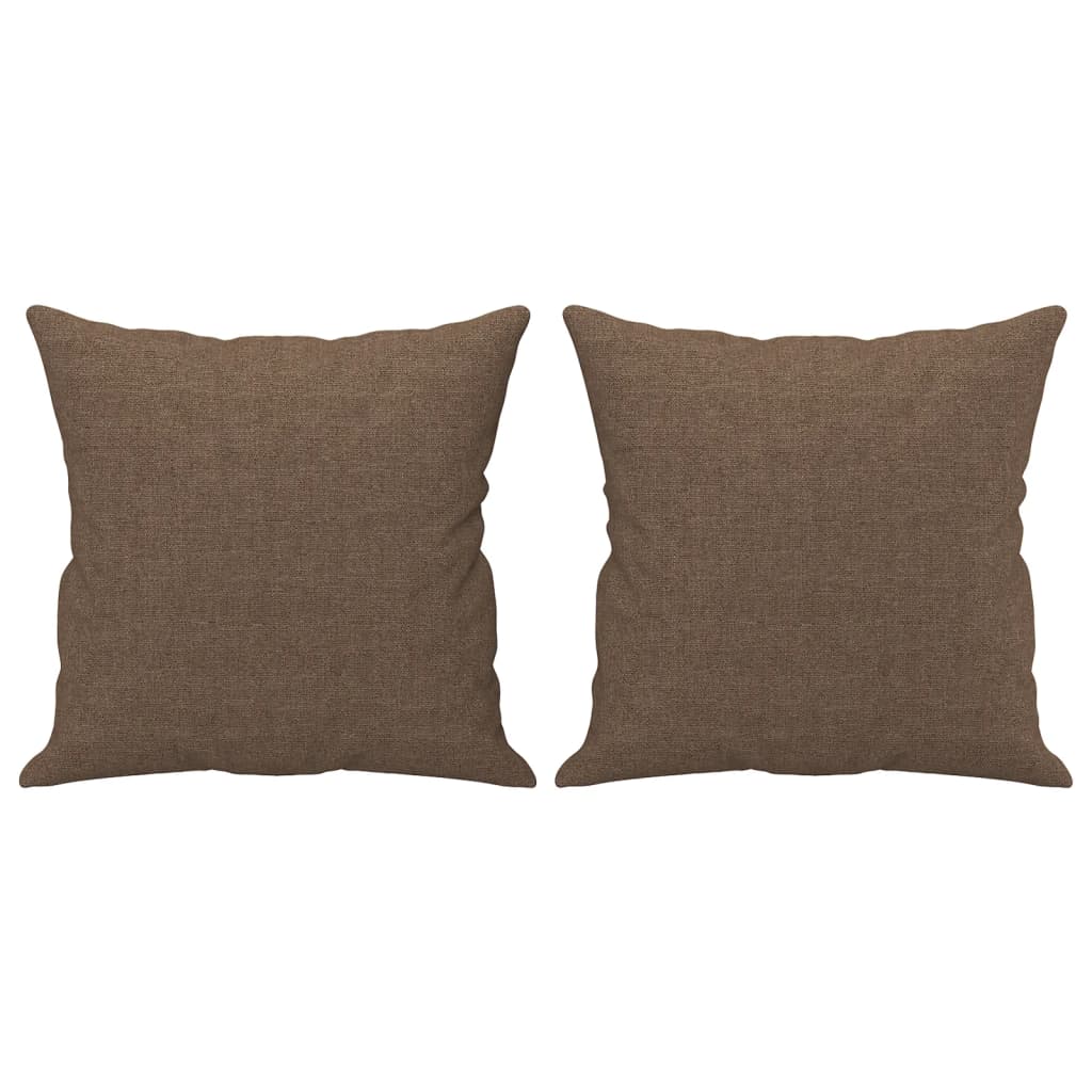 2-Sitzer-Sofa mit Zierkissen Braun 140 cm Stoff