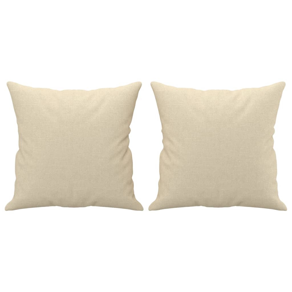3-Sitzer-Sofa mit Zierkissen Creme 180 cm Stoff