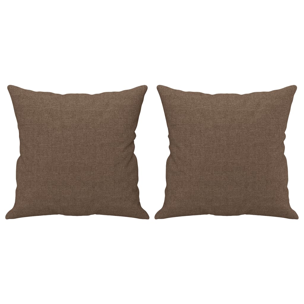 3-Sitzer-Sofa mit Zierkissen Braun 180 cm Stoff