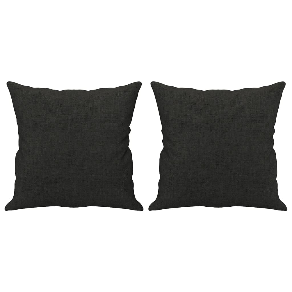 3-Sitzer-Sofa mit Zierkissen Schwarz 180 cm Stoff