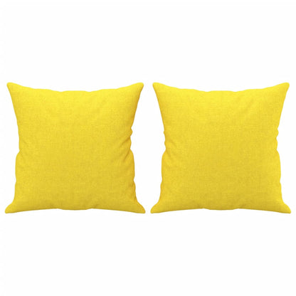 3-Sitzer-Sofa mit Zierkissen Hellgelb 180 cm Stoff