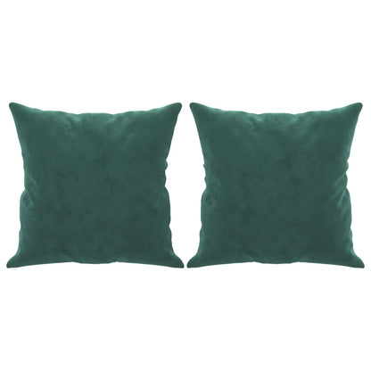 2-Sitzer-Sofa mit Zierkissen Dunkelgrün 120 cm Samt
