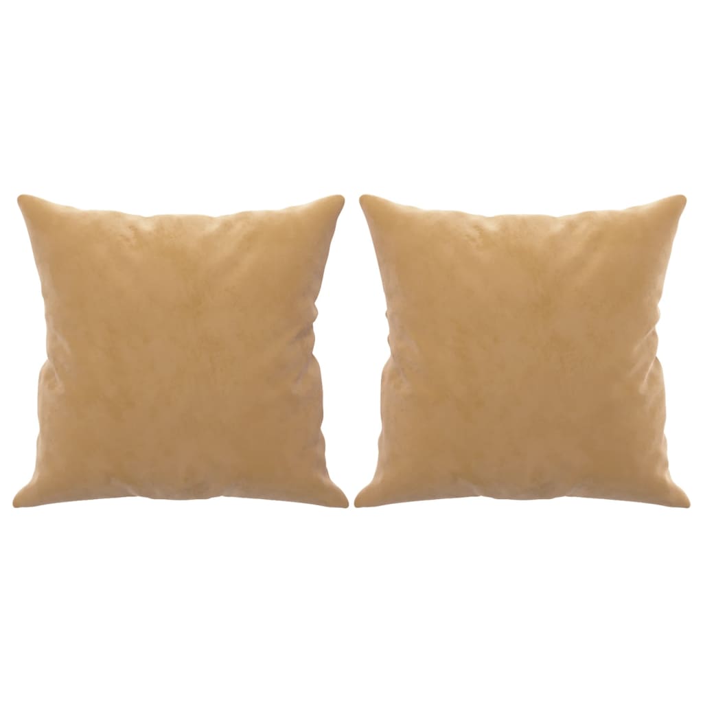 2-Sitzer-Sofa mit Zierkissen Braun 120 cm Samt