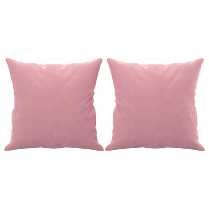 2-Sitzer-Sofa mit Zierkissen Rosa 140 cm Samt