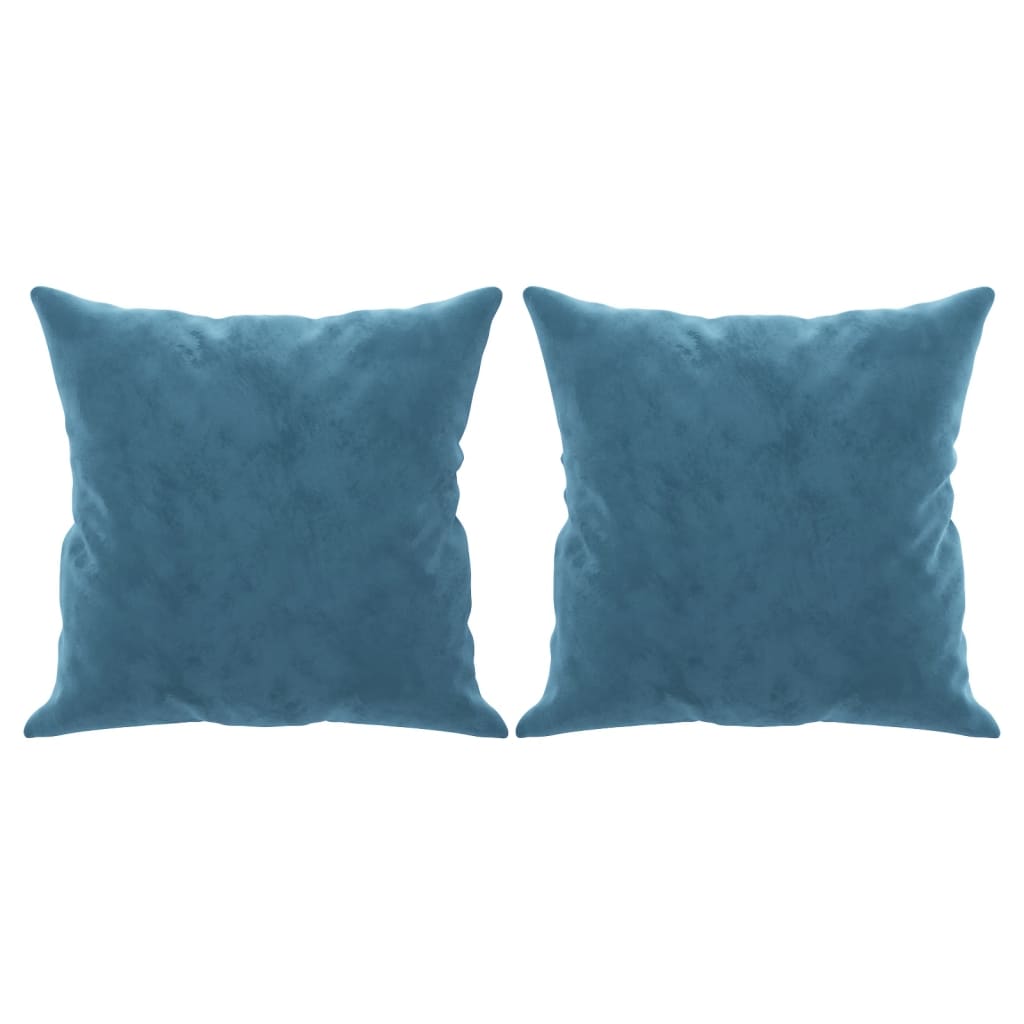 3-Sitzer-Sofa mit Zierkissen Blau 180 cm Samt