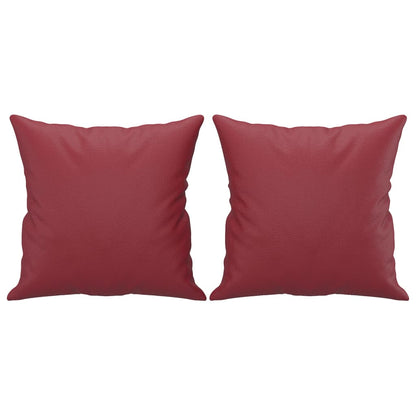 2-Sitzer-Sofa mit Zierkissen Weinrot 140 cm Kunstleder