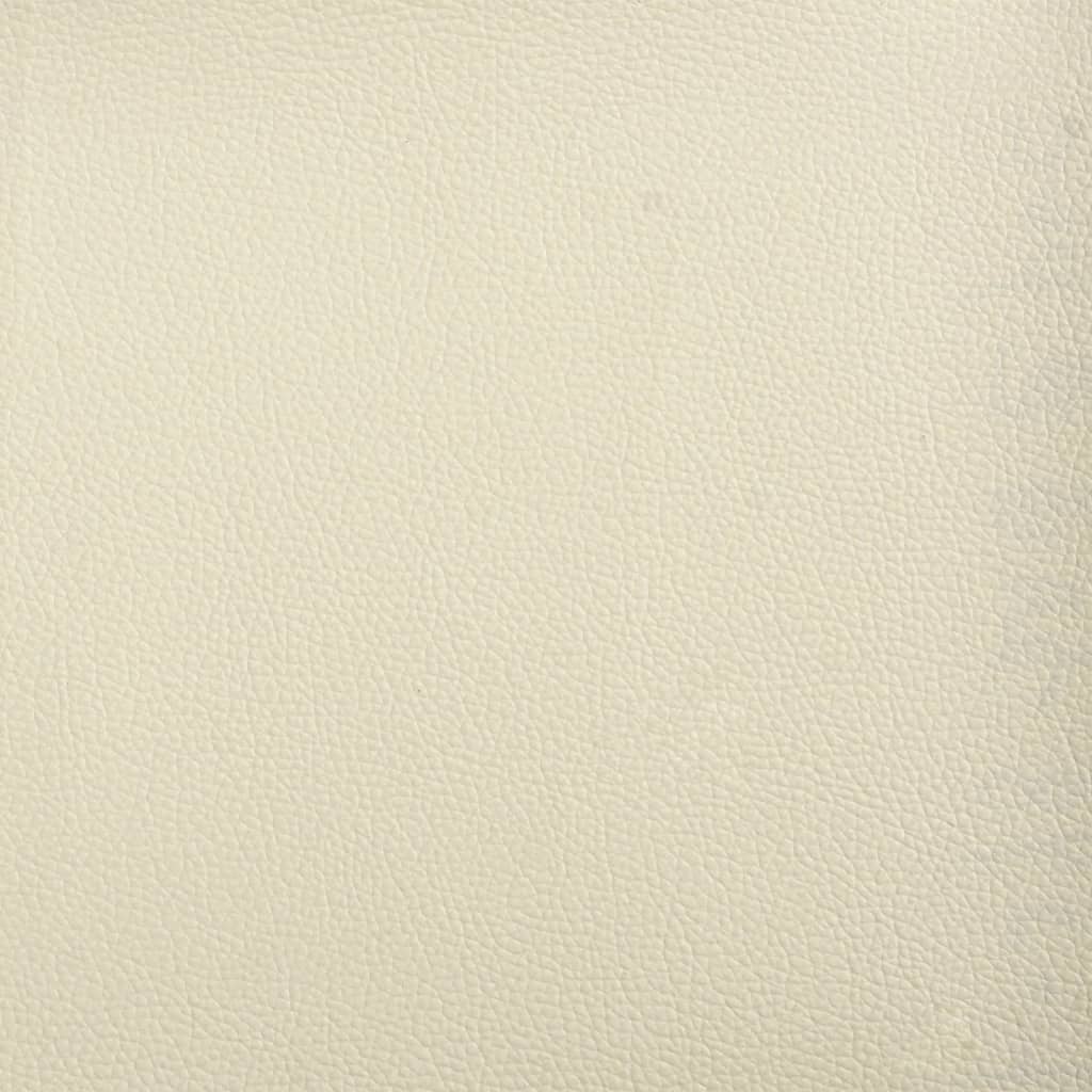 3-Sitzer-Sofa mit Hocker Creme 180 cm Kunstleder