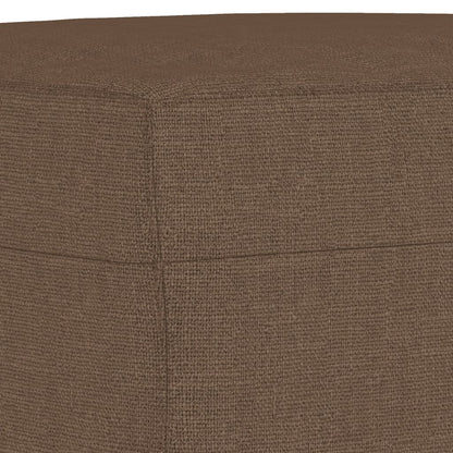 3-Sitzer-Sofa mit Hocker Braun 180 cm Stoff