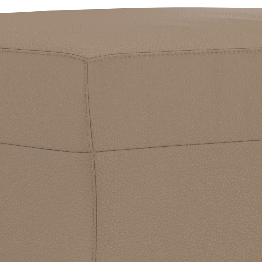 4-tlg. Sofagarnitur mit Kissen Cappuccino-Braun Kunstleder