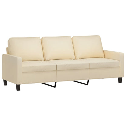 4-tlg. Sofagarnitur mit Kissen Creme Stoff