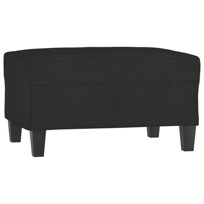 4-tlg. Sofagarnitur mit Kissen Schwarz Stoff