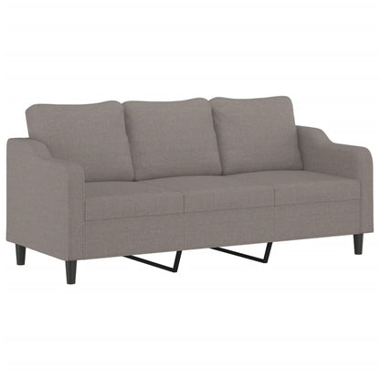 4-tlg. Sofagarnitur mit Kissen Taupe Stoff