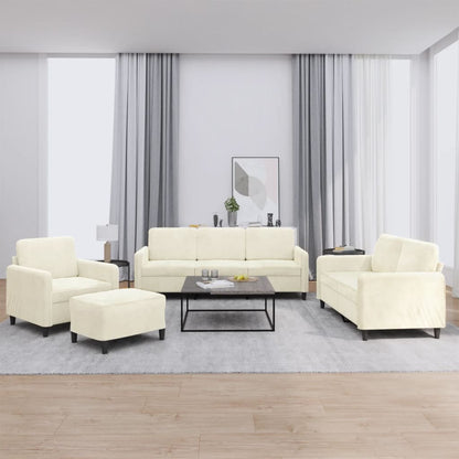 4-tlg. Sofagarnitur Creme Samt