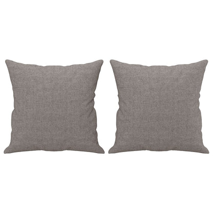 3-tlg. Sofagarnitur mit Kissen Taupe Stoff