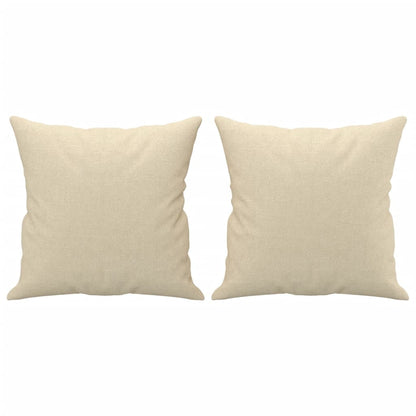 4-tlg. Sofagarnitur mit Kissen Creme Stoff