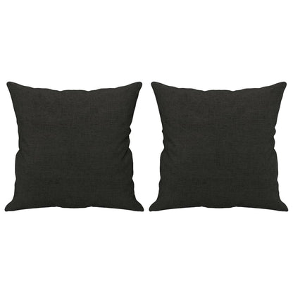4-tlg. Sofagarnitur mit Kissen Schwarz Stoff