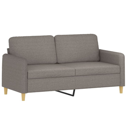 3-tlg. Sofagarnitur mit Kissen Taupe Stoff