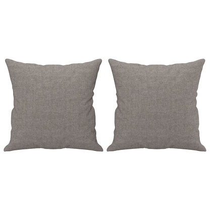 2-tlg. Sofagarnitur mit Kissen Taupe Stoff