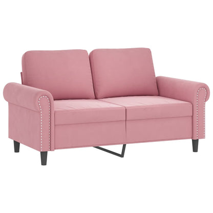 4-tlg. Sofagarnitur mit Kissen Rosa Samt