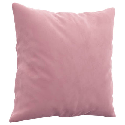 4-tlg. Sofagarnitur mit Kissen Rosa Samt