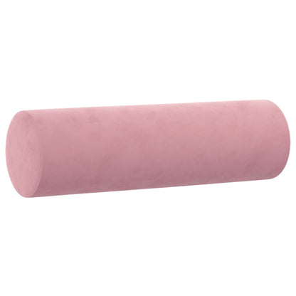 3-tlg. Sofagarnitur mit Kissen Rosa Samt
