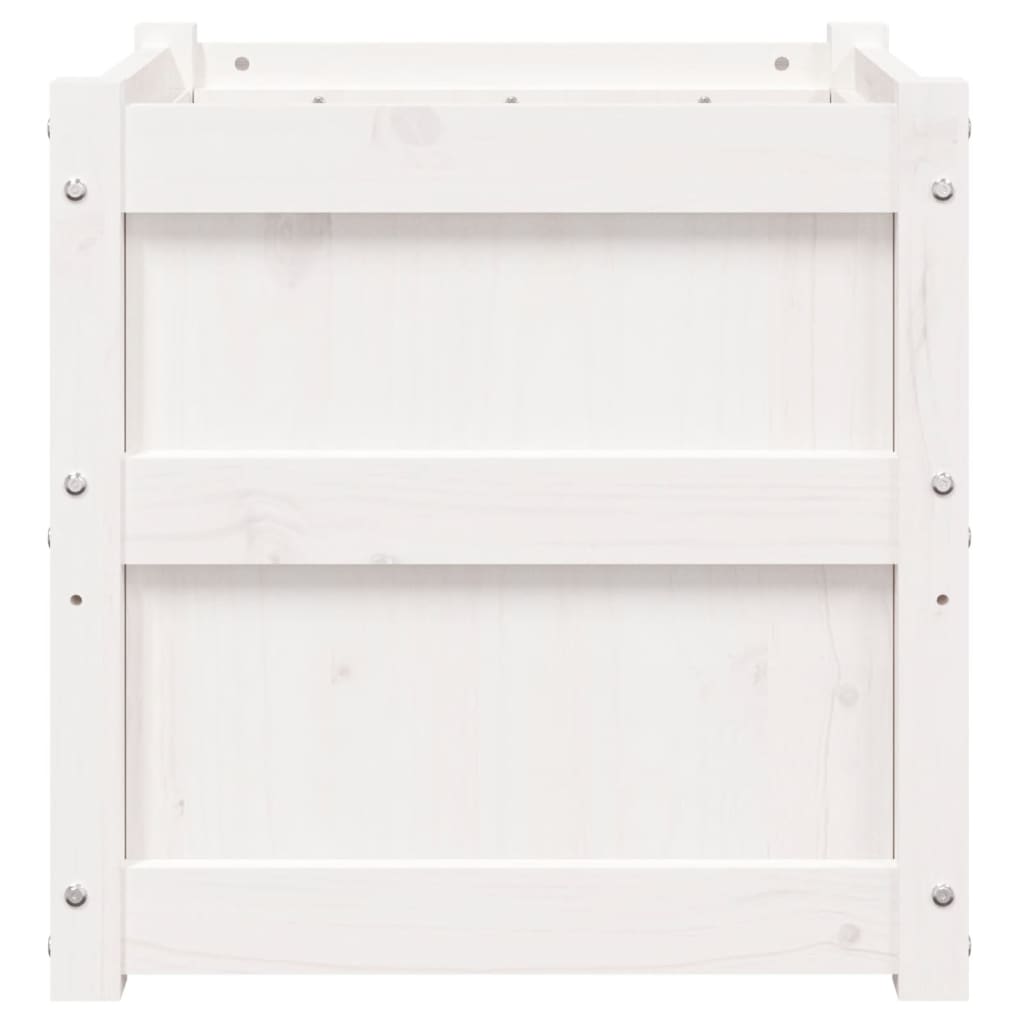 Pflanzkübel 2 Stk. Weiß Massivholz Kiefer