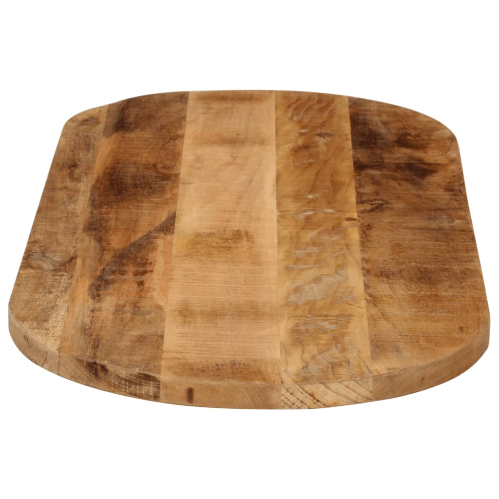 Tischplatte 120x60x3,8 cm Oval Raues Massives Mangoholz