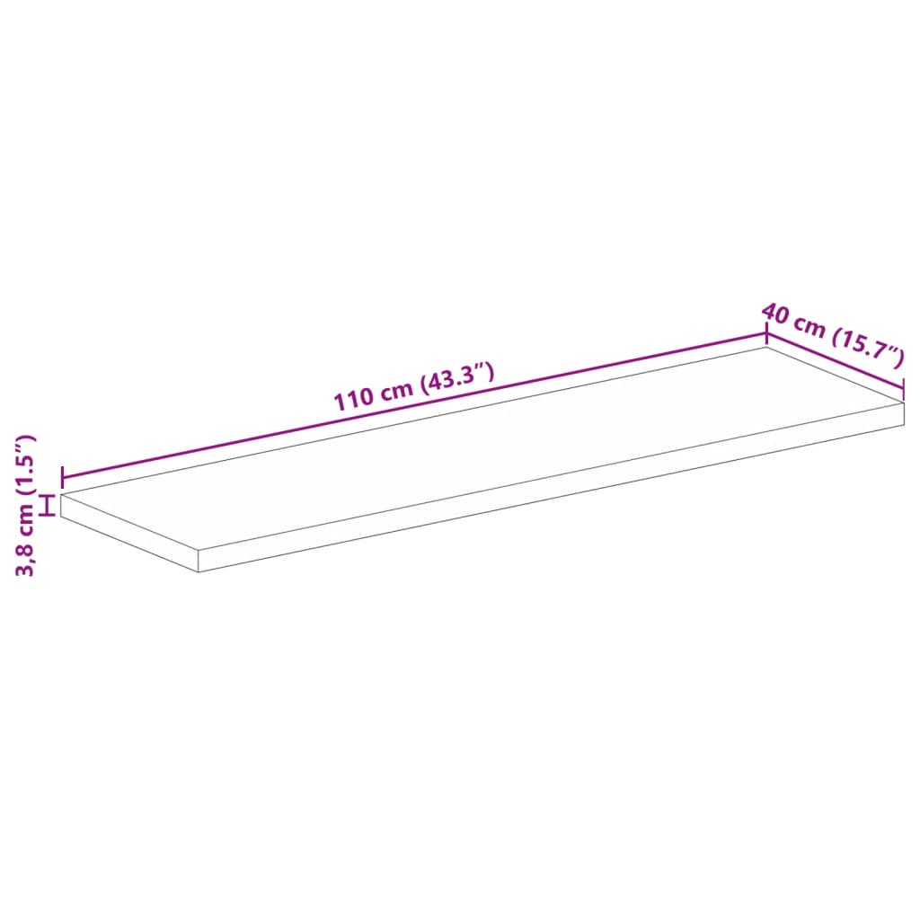 Tischplatte 110x40x3,8 cm Rechteckig Massivholz Akazie