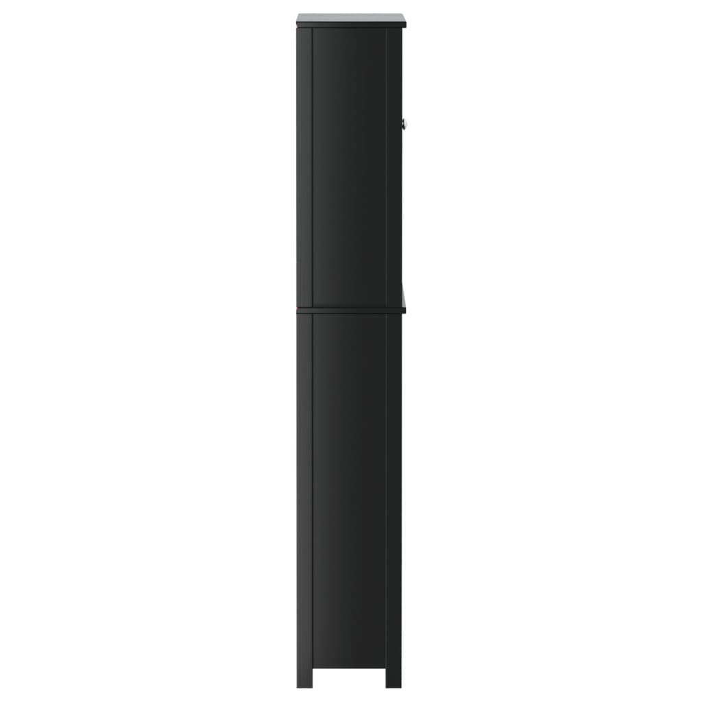 Waschmaschinenschrank BERG Schwarz 76x27x164,5 cm Massivholz