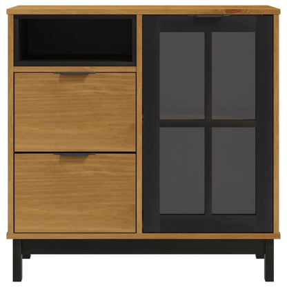 Sideboard mit Glastür FLAM 80x40x80 cm Massivholz Kiefer