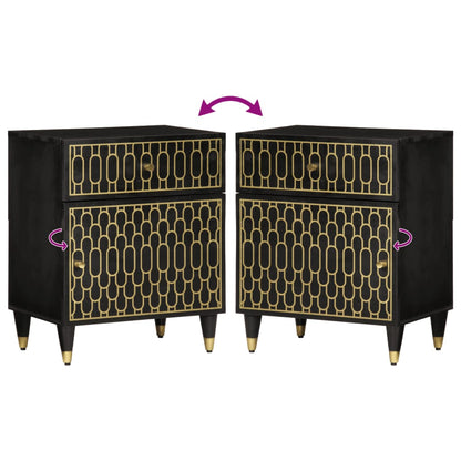 Nachttisch 50x33x60 cm Massivholz Mango