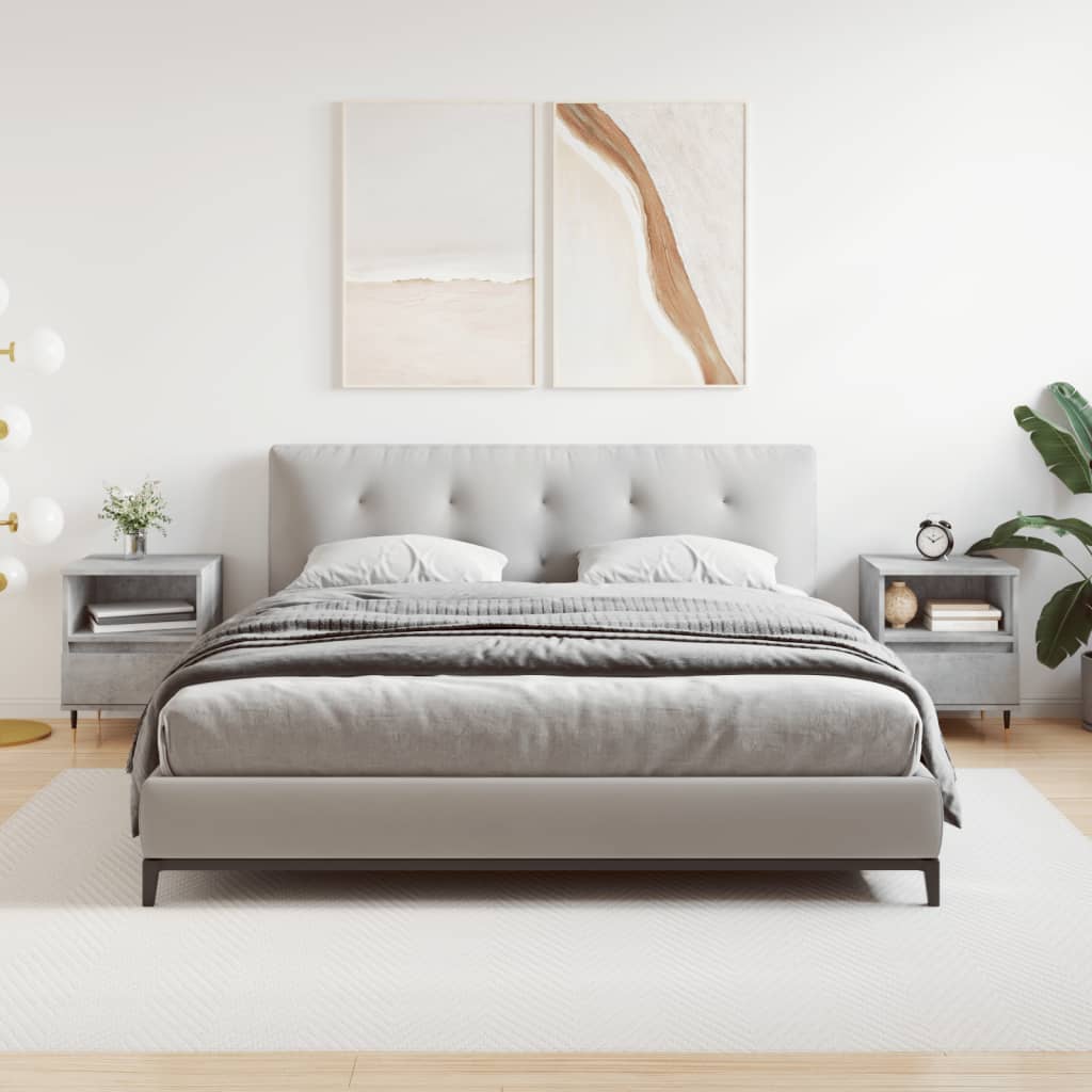 Nachttische 2 Stk. Betongrau 40x35x50 cm Holzwerkstoff