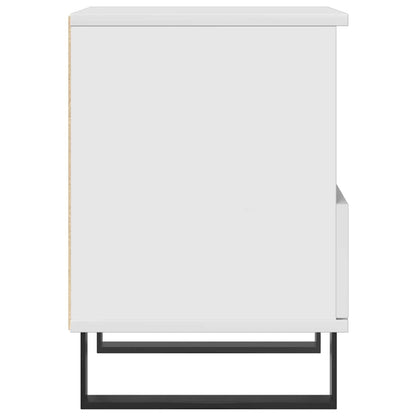 Nachttisch Hochglanz-Weiß 40x35x50 cm Holzwerkstoff