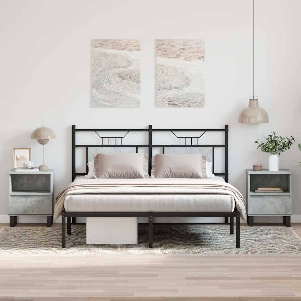 Nachttische 2 Stk. Betongrau 40x35x50 cm Holzwerkstoff