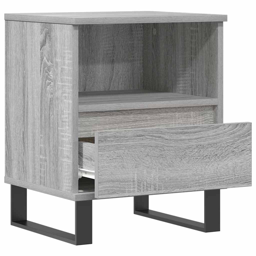 Nachttische 2 Stk. Grau Sonoma 40x35x50 cm Holzwerkstoff