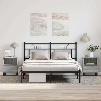 Nachttische 2 Stk. Grau Sonoma 40x35x50 cm Holzwerkstoff