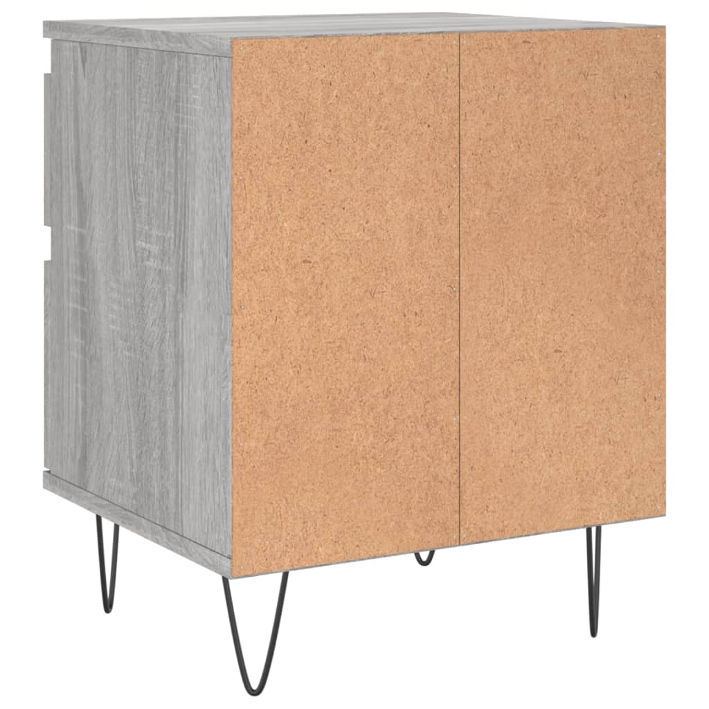 Nachttische 2 Stk. Grau Sonoma 40x35x50 cm Holzwerkstoff