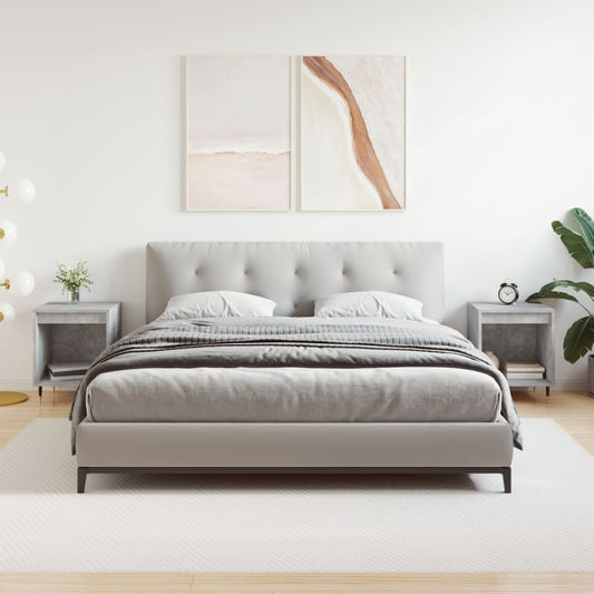 Nachttische 2 Stk. Betongrau 40x35x50 cm Holzwerkstoff