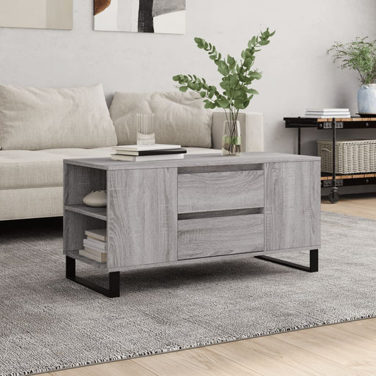 Couchtisch Grau Sonoma 102x44,5x50 cm Holzwerkstoff