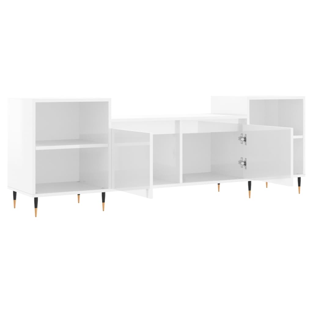 TV-Schrank Hochglanz-Weiß 160x35x55 cm Holzwerkstoff