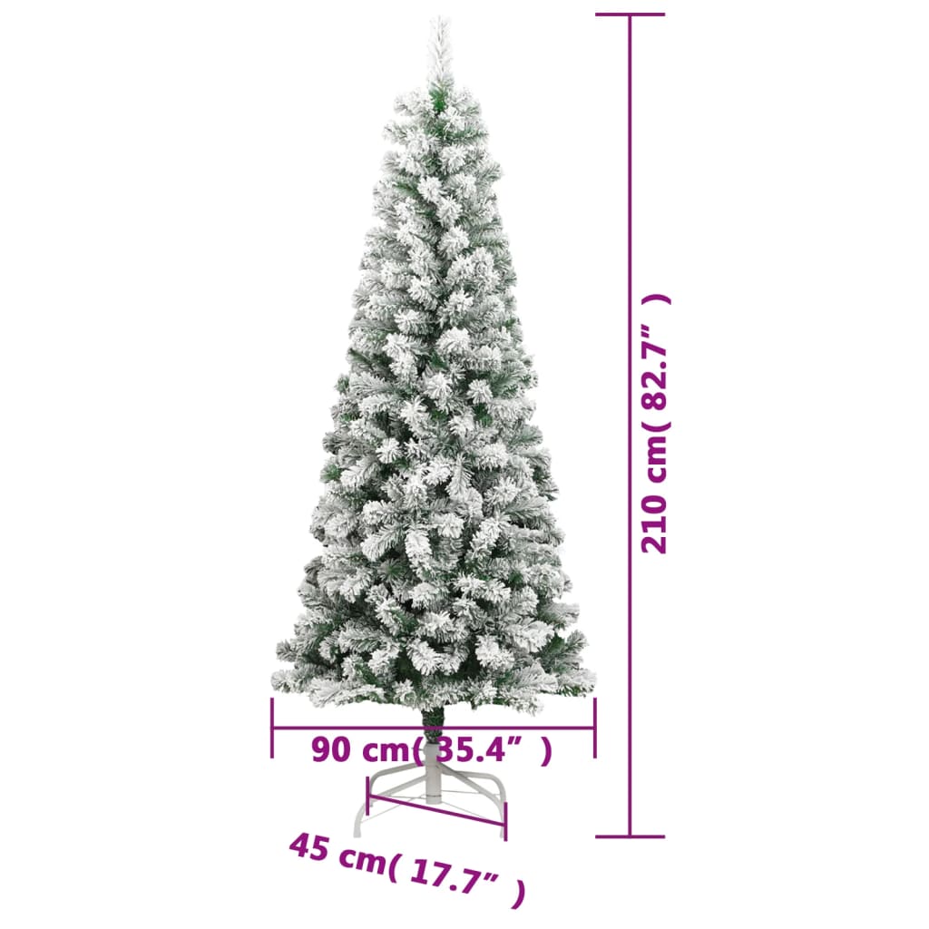 Künstlicher Weihnachtsbaum Klappbar Beschneit 210 cm