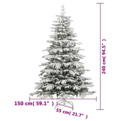 Künstlicher Weihnachtsbaum Klappbar Beschneit 240 cm