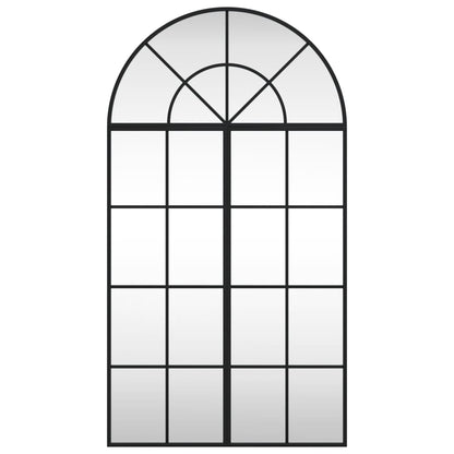 Wandspiegel Schwarz 60x110 cm Gewölbt Eisen