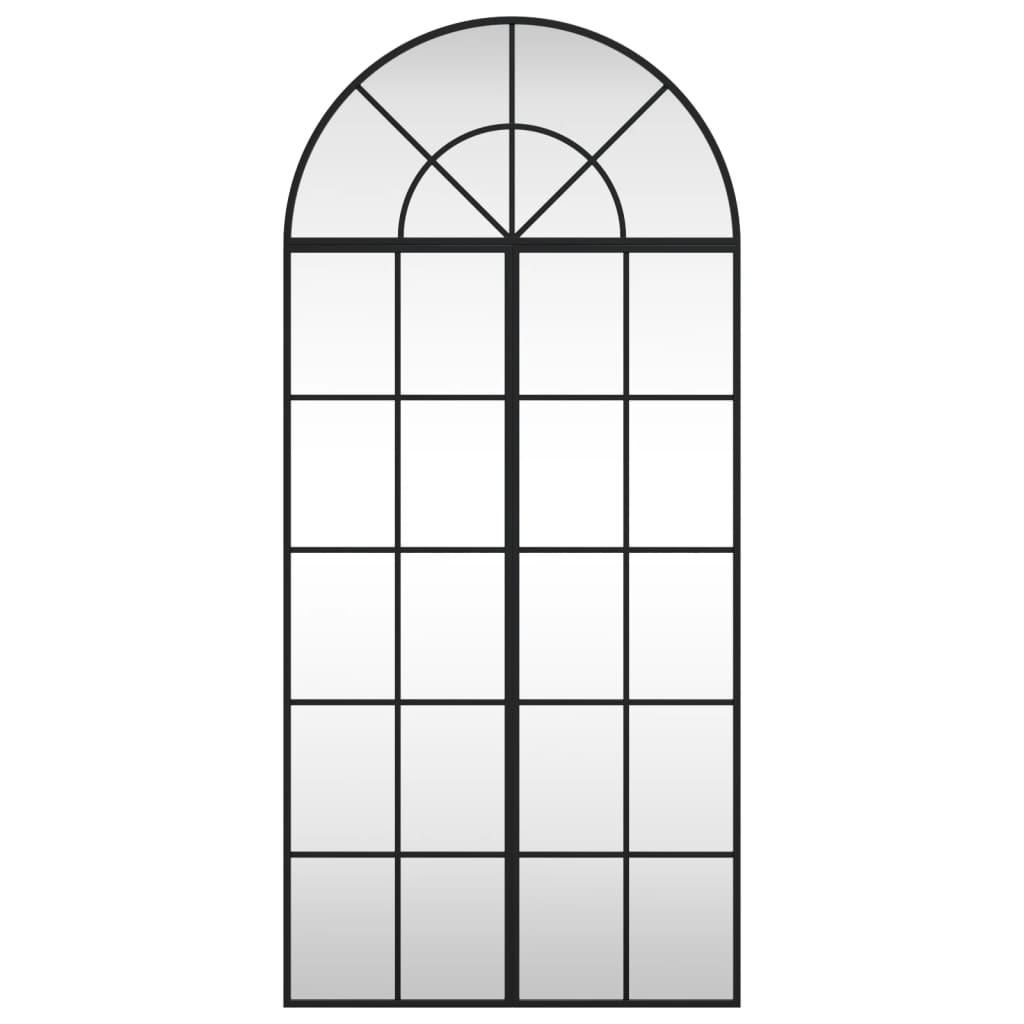 Wandspiegel Schwarz 60x130 cm Gewölbt Eisen