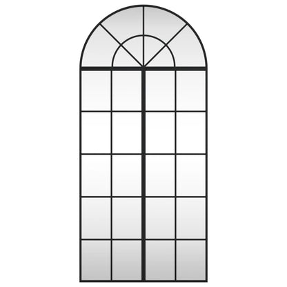 Wandspiegel Schwarz 60x130 cm Gewölbt Eisen